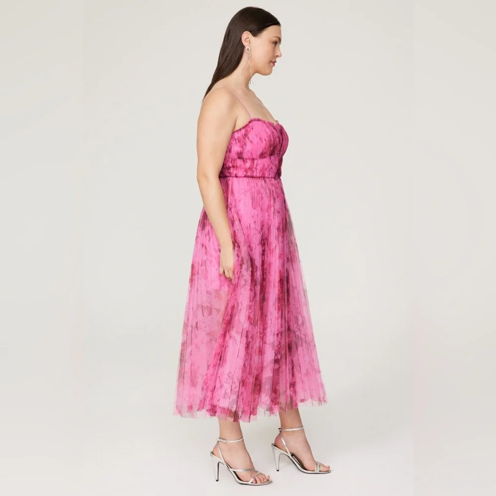 ML Monique Lhuillier Tulle Pink Dress - Picture 4 of 15
